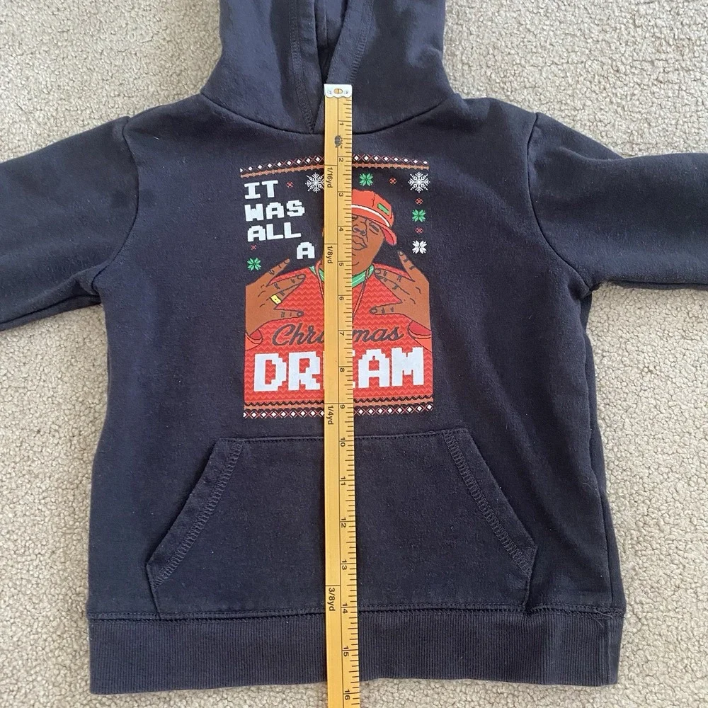 Cotton On Kids Hoodie The Notorious BIG Size 4 Black Christmas Dream Graphic